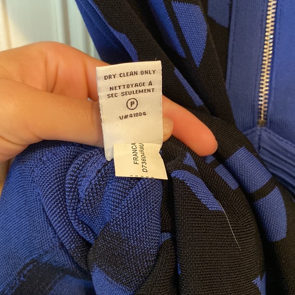 DVF Franca Dress in Black/Vivid Blue - Picture 7 of 8